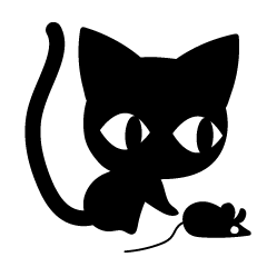 [LINEスタンプ] かわいいシンプル黒猫スタンプ