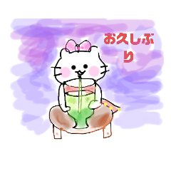 [LINEスタンプ] 水玉ねこラブリー今日も元気パート3