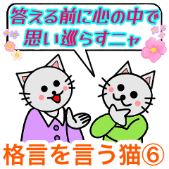 [LINEスタンプ] 格言を言う猫⑥ ★心から関心を示す★