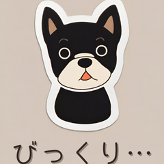 [LINEスタンプ] ステッカー風わんこ