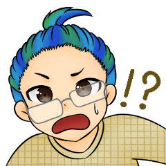 [LINEスタンプ] 派手髪めがねくん