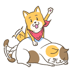 [LINEスタンプ] しば＆みけ