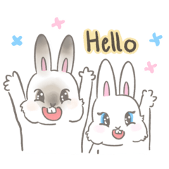 [LINEスタンプ] かわいいウサギ。