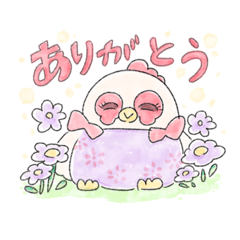 [LINEスタンプ] 可愛いにわとりのここちゃん2  水彩タッチ