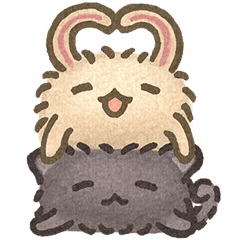 [LINEスタンプ] もこもこうさぎ と もこもこねこ - 日常