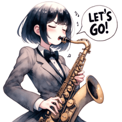 [LINEスタンプ] JAZZ吹奏楽サックスJK毎日のかわいい女子