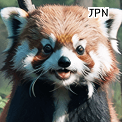 [LINEスタンプ] JPN 森の中のかわいい赤パンダの画像（メイン）