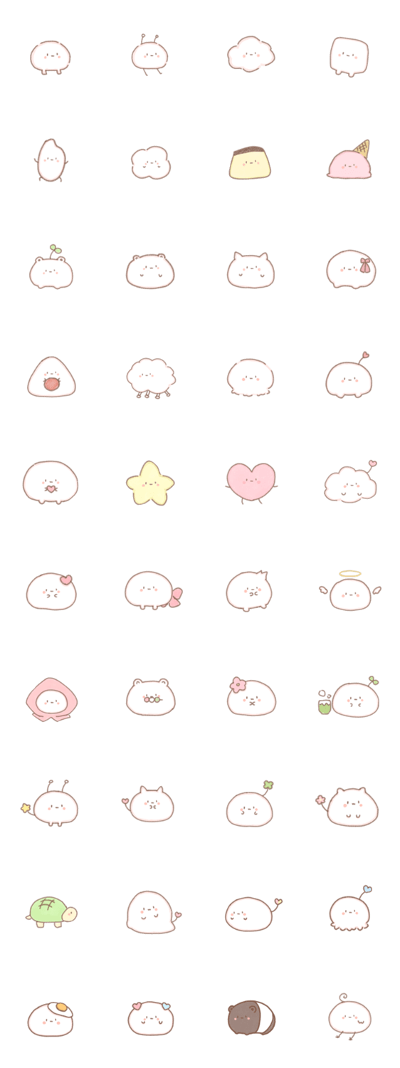 白いおもちと仲間たち。のスタンプ詳細