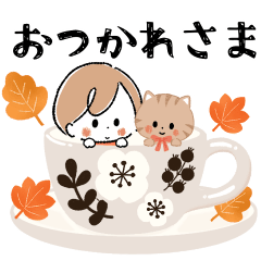 [LINEスタンプ] 秋×ハロウィン♡miniガール＆ちびネコの画像（メイン）