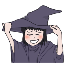[LINEスタンプ] 魔女です。魔法勉強中です。