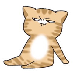 [LINEスタンプ] 腑に落ちないにゃんこ