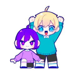 [LINEスタンプ] 紫とショタ