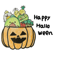 [LINEスタンプ] やさいのアボカドくん ハロウィン