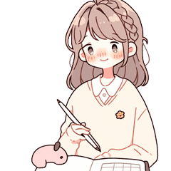 [LINEスタンプ] 学生さんのゆうみちゃん。勉強中。