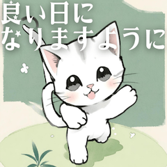 [LINEスタンプ] 和風の白猫