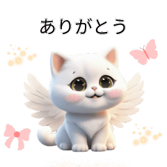 [LINEスタンプ] 白いかわいい猫