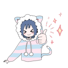 [LINEスタンプ] ネコ耳もこもこパーカー女子