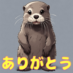 [LINEスタンプ] ほのぼのカワウソ