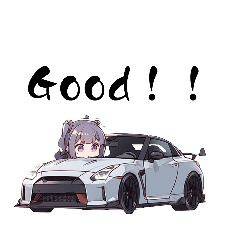 [LINEスタンプ] 車好き女の子(スポーツカー)