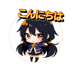 [LINEスタンプ] 黒髪ハロウィンむすめ