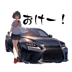 [LINEスタンプ] 車好き女子(スポーツカー、セダン、SUV)