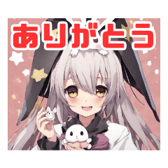 [LINEスタンプ] ウサギ 魔法使い 挨拶 日常