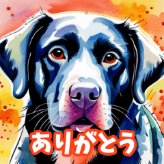 [LINEスタンプ] 水彩画の犬