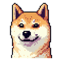 [LINEスタンプ] 日常 ドット絵 柴犬 40種 しばけん