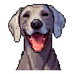 [LINEスタンプ] ドット絵 ワイマラナー 犬 日常会話 40