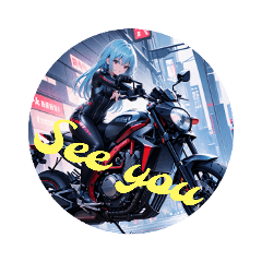 [LINEスタンプ] バイクと少女たち