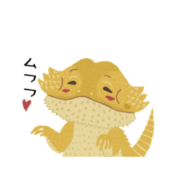 [LINEスタンプ] ふとあごといっしょ(イエロー)