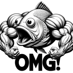 [LINEスタンプ] ムキムキな魚の画像（メイン）