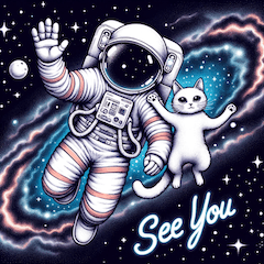 [LINEスタンプ] 猫と宇宙飛行士の画像（メイン）