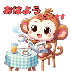 [LINEスタンプ] かわいいさるの日常スタンプ