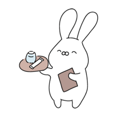 [LINEスタンプ] 働くうさちゃん(カフェ)