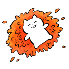 [LINEスタンプ] ポドンポドン 猫 (秋)