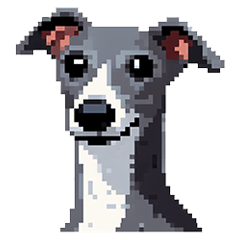 [LINEスタンプ] ドット絵 イタリアングレーハウンド 犬