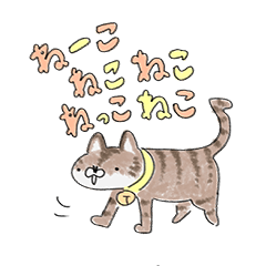 [LINEスタンプ] 三毛猫とキジトラの日常