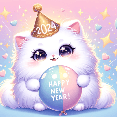 [LINEスタンプ] Cute Cats Club New Year 2024