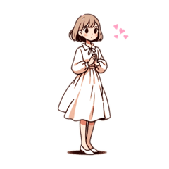 [LINEスタンプ] ショートヘアの女の子達