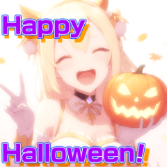 [LINEスタンプ] ハロウィンかぼちゃ女子