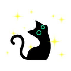 [LINEスタンプ] 少しやわらかい黒猫スタンプ