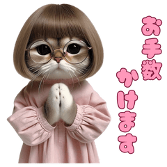 [LINEスタンプ] はたらく猫系女子 おとな敬語編#1