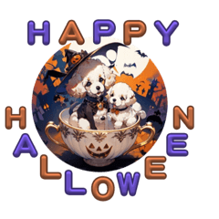 [LINEスタンプ] ティーカップードル【ハロウィーン】