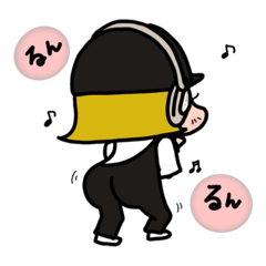 [LINEスタンプ] ヘッドフォンガール 音楽好きな女の子