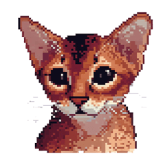 [LINEスタンプ] ドット絵 アビシニアン ルディ レッド 猫