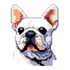 [LINEスタンプ] 日常 ドット絵 フレンチブルドッグ 40種