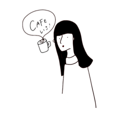 [LINEスタンプ] 黒髪の女の子の日常 1