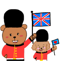 [LINEスタンプ] イギリス好きなくまとトイプー3