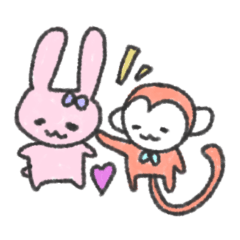 [LINEスタンプ] ウサなとサルたろう